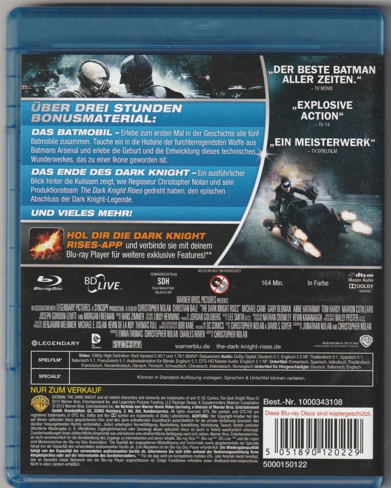 ✪ THE DARK KNIGHT RISES 2-Disc Edition, Warner Bros. 2012 BLU-RAY NEUW TOP