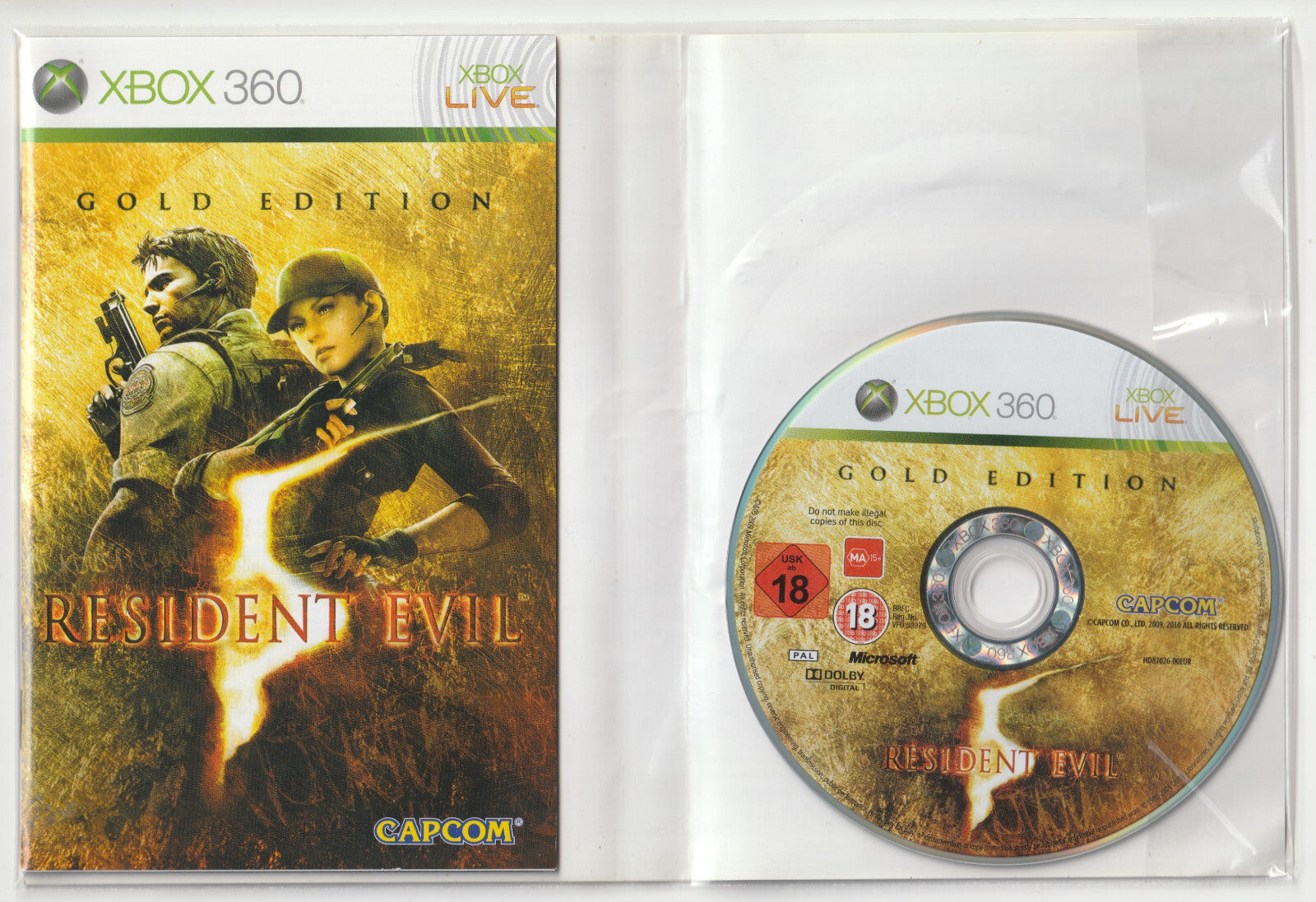 ✪ RESIDENT EVIL 5 Gold Edition, Capcom/Microsoft 2010 XBOX 360 VIDEOSPIEL