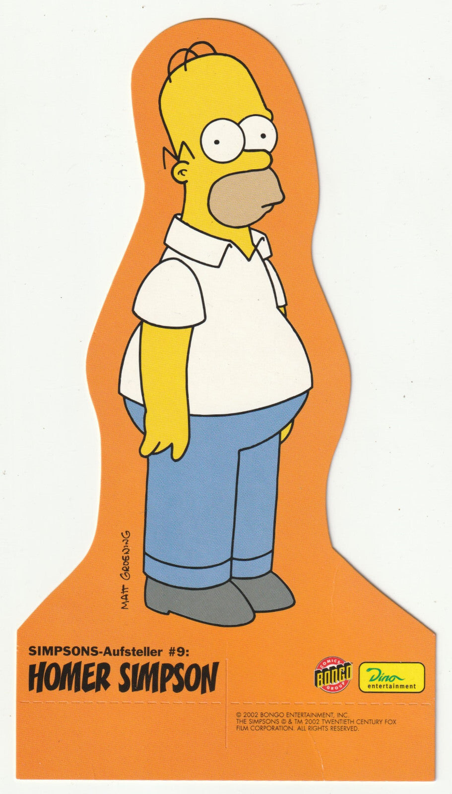 ✪ SIMPSONS-AUFSTELLER #9 Homer Simpson, Dino/Bongo COMIC-PAPPAUFSTELLER