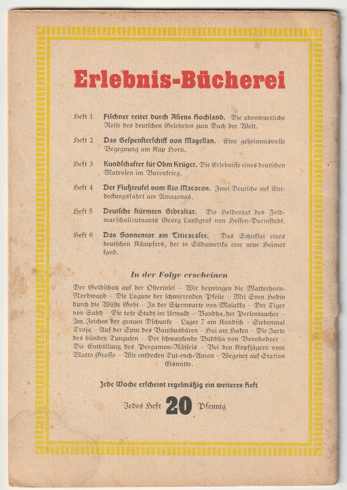 ✪ ERLEBNIS-BÜCHEREI #3 Kundschafter für Ohm Krüger, Steiniger ROMANHEFT Z3