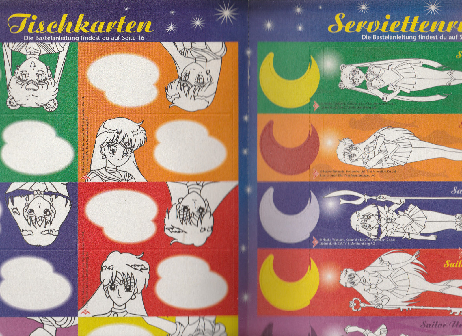 ✪ SAILOR MOON SONDERHEFT #8 Kreativheft + Beilage, Egmont 1999 MAGAZIN Z1-