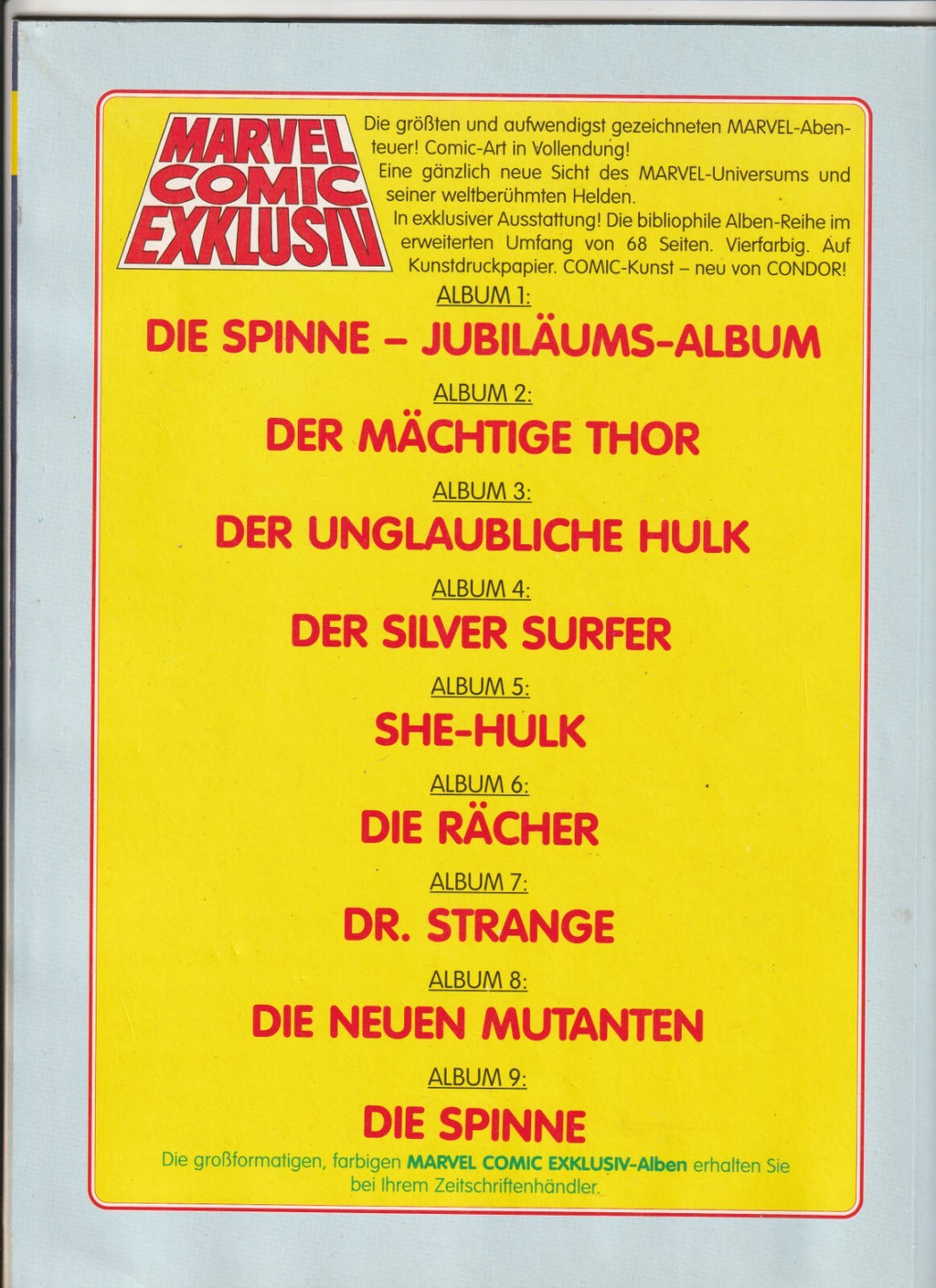 ✪ DIE SPINNE COMIC-ALBUM #41, Condor/Marvel Comics 1989 COMICALBUM Z2