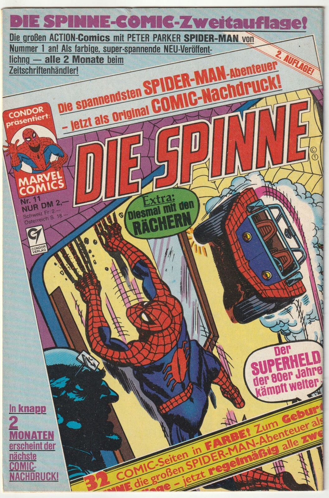 ✪ DIE SPINNE 2.Aufl. #10, Condor Verlag/Marvel Comics 1988 COMICHEFT Z1/1-