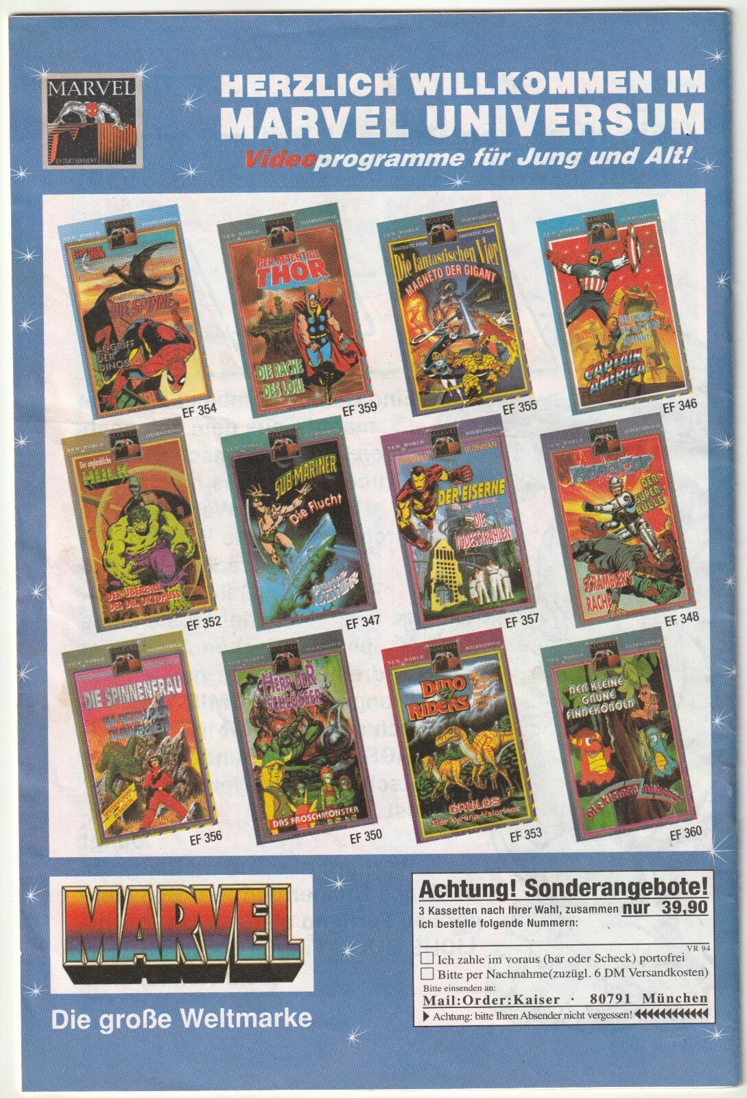 ✪ DIE SPINNE 2.Aufl. #44, Condor Verlag/Marvel Comics 1994 COMICHEFT TOP Z1