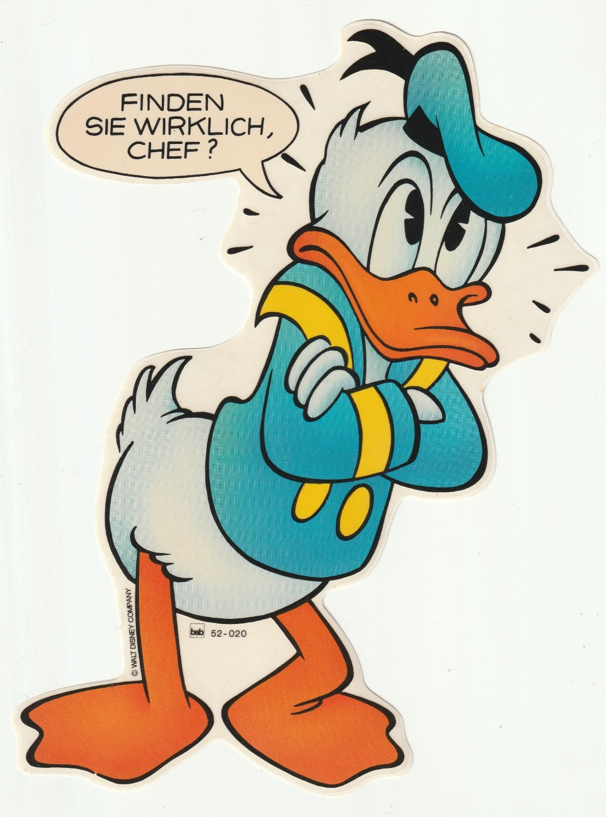 ✪ GROSSER DONALD DUCK "...CHEF?", The Walt Disney Company STICKER/AUFKLEBER