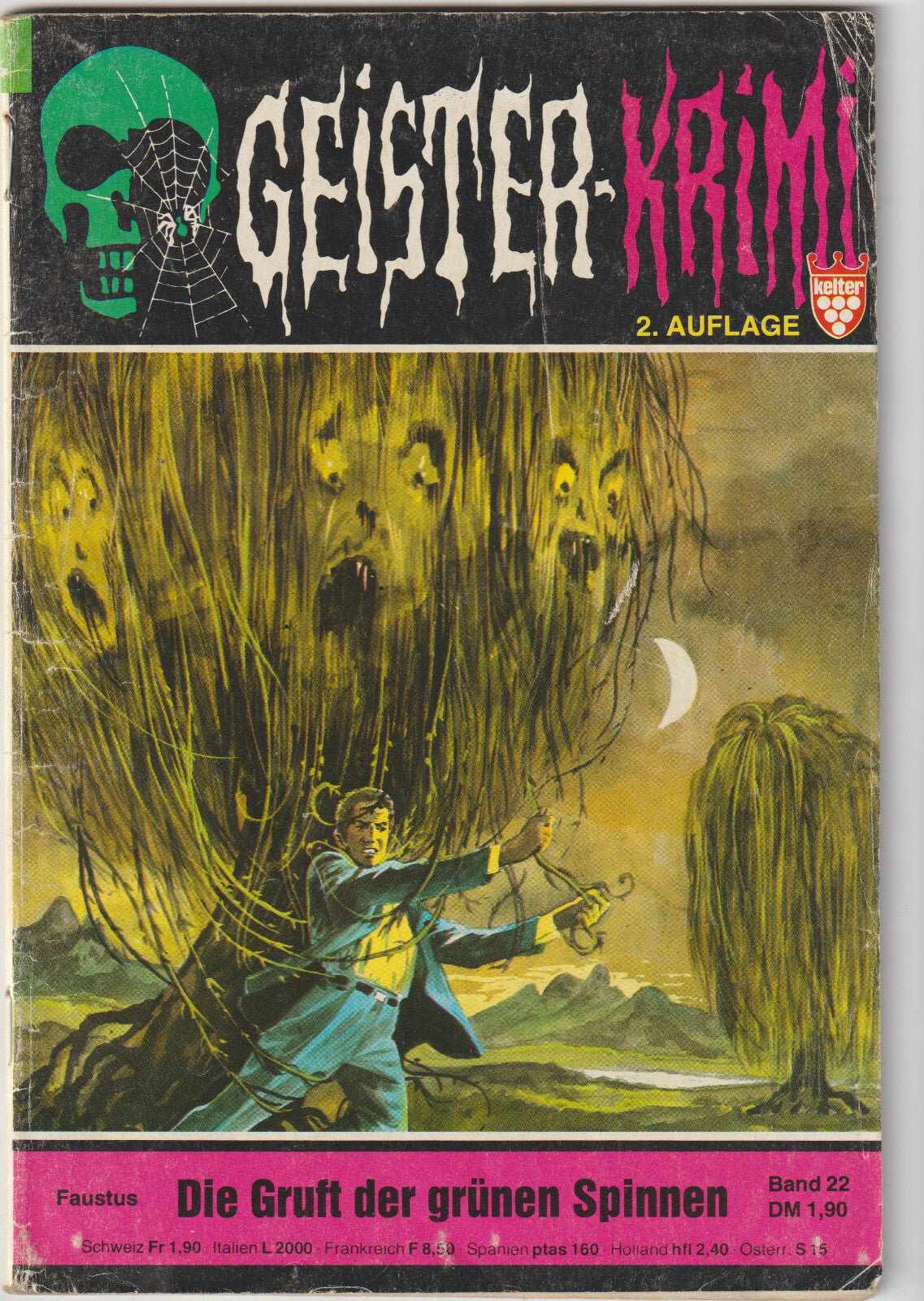 ✪ Geister-Krimi Nr.22 2.Aufl. Die Gruft der grünen Spinne, Kelter | ROMANHEFT