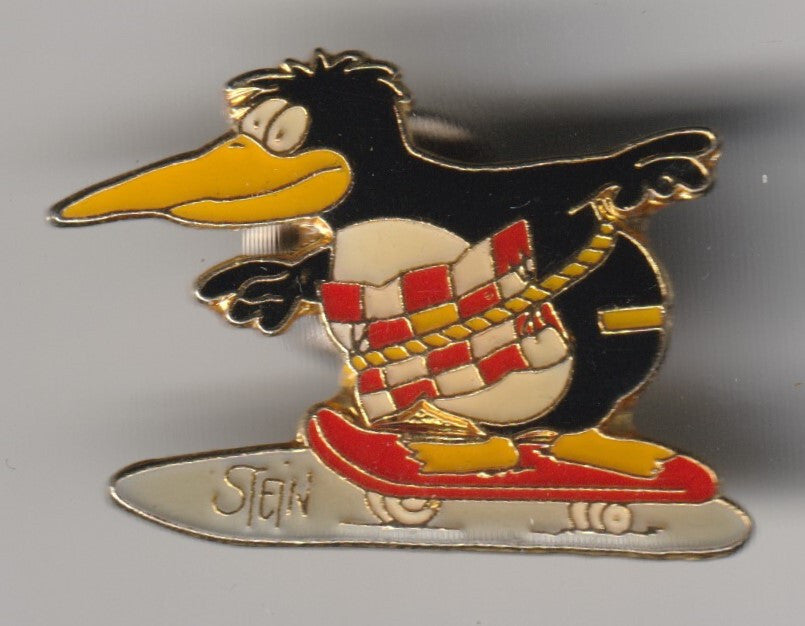 ✪ ULI STEIN SKATEBOARD PINGUIN ANSTECKNADEL/PIN