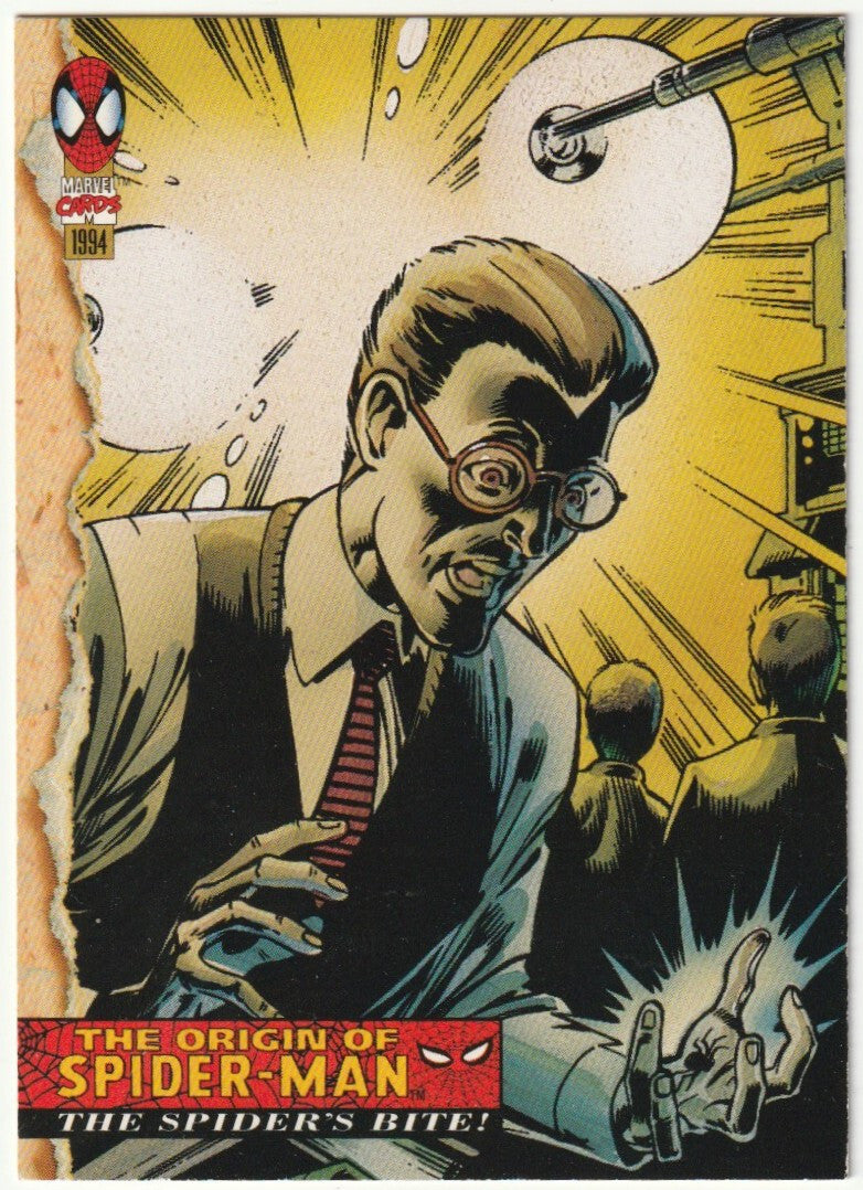 ✪ MARVEL CARDS 1994 #128 Origin of Spider-Man: Spider´s Bite! TRADING CARD