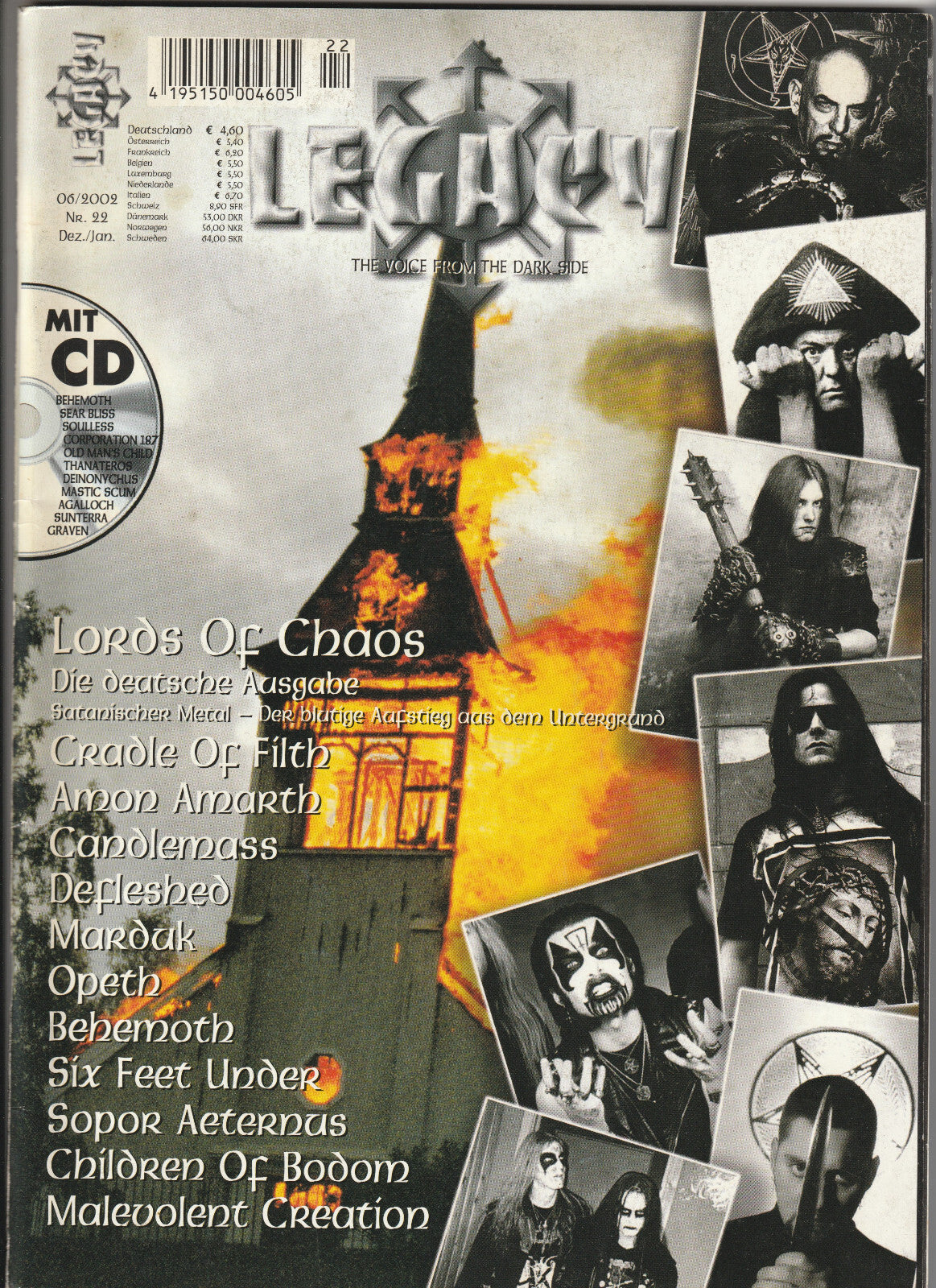 ✪ LEGACY #22/2002 Lords Of Chaos + Poster/ohne CD, MUSIK-MAGAZIN