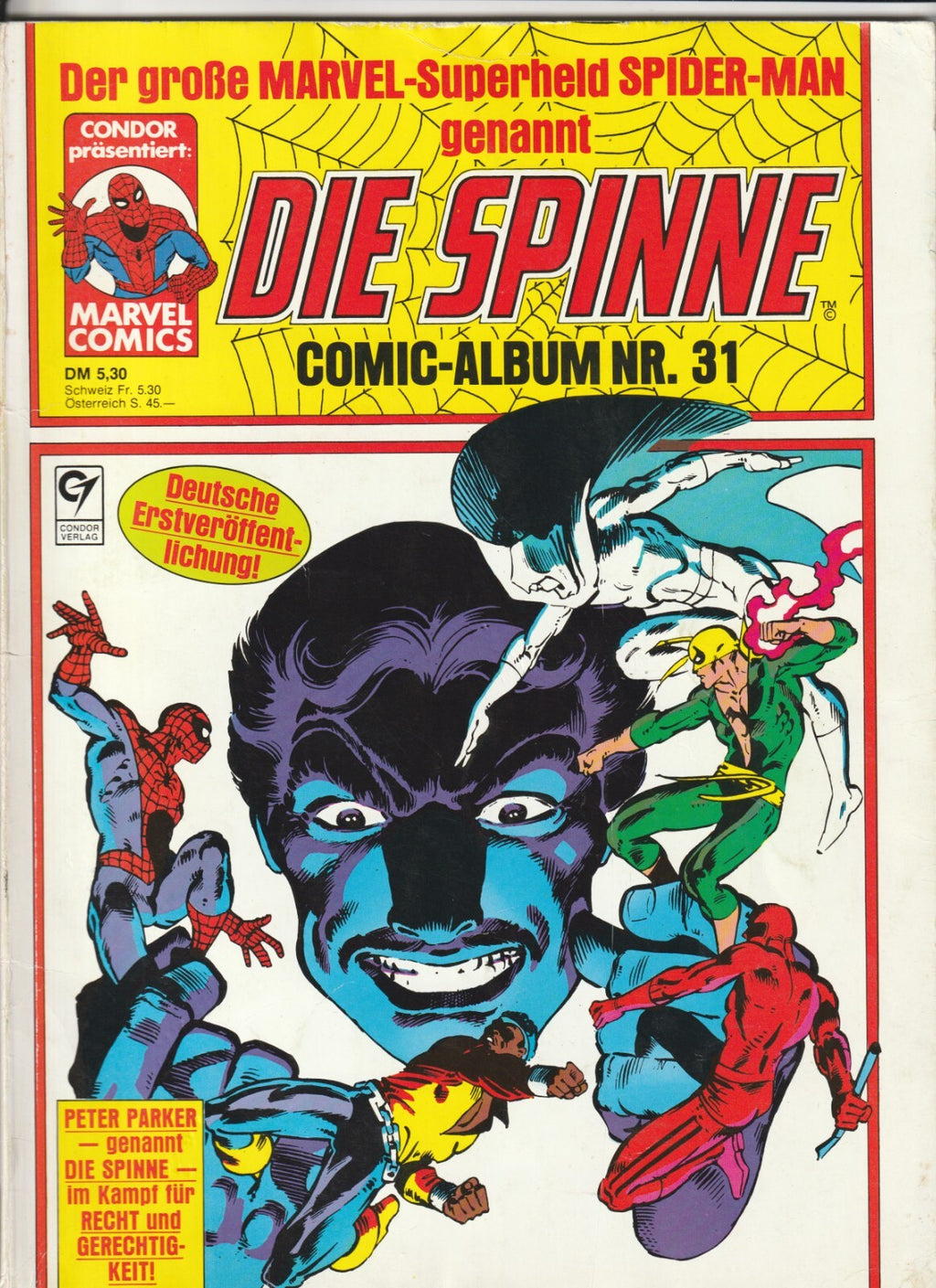 ✪ DIE SPINNE COMIC-ALBUM #31, Condor/Marvel Comics 1987 COMICALBUM Z2