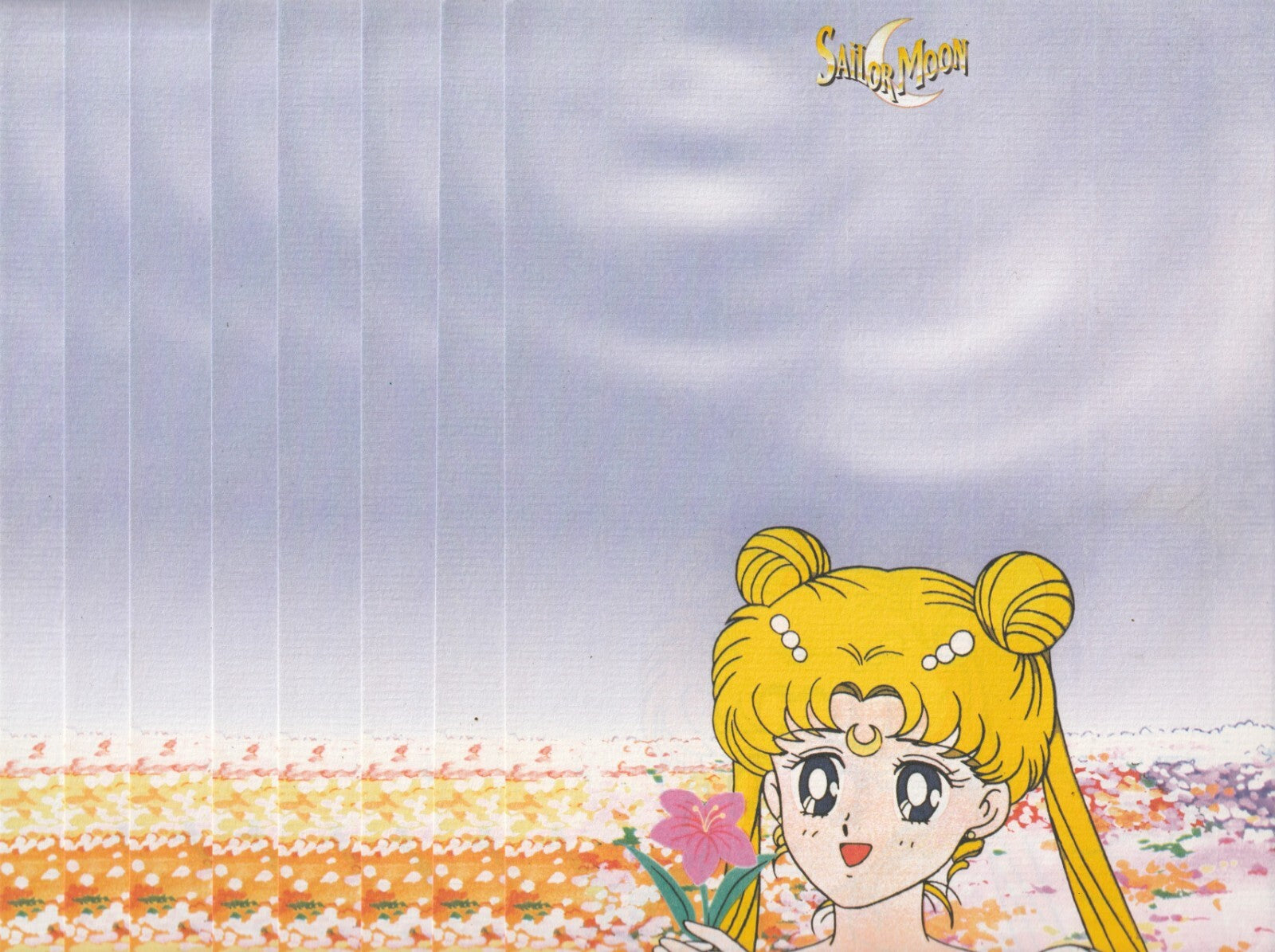 ✪ SAILOR MOON BRIEFPAPIER, Ehapa/Toei MAPPE + 8 BRIEFBÖGEN + 8 KUVERTS TOP