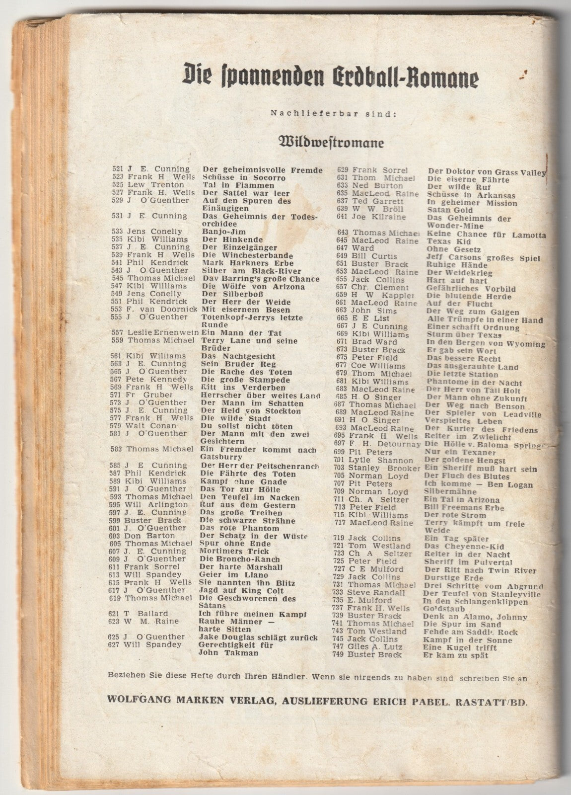 ✪ WESTMANN ERDBALL-ROMANE #777 Big Sorry und der Puma, Marken 1960 ROMANHEFT