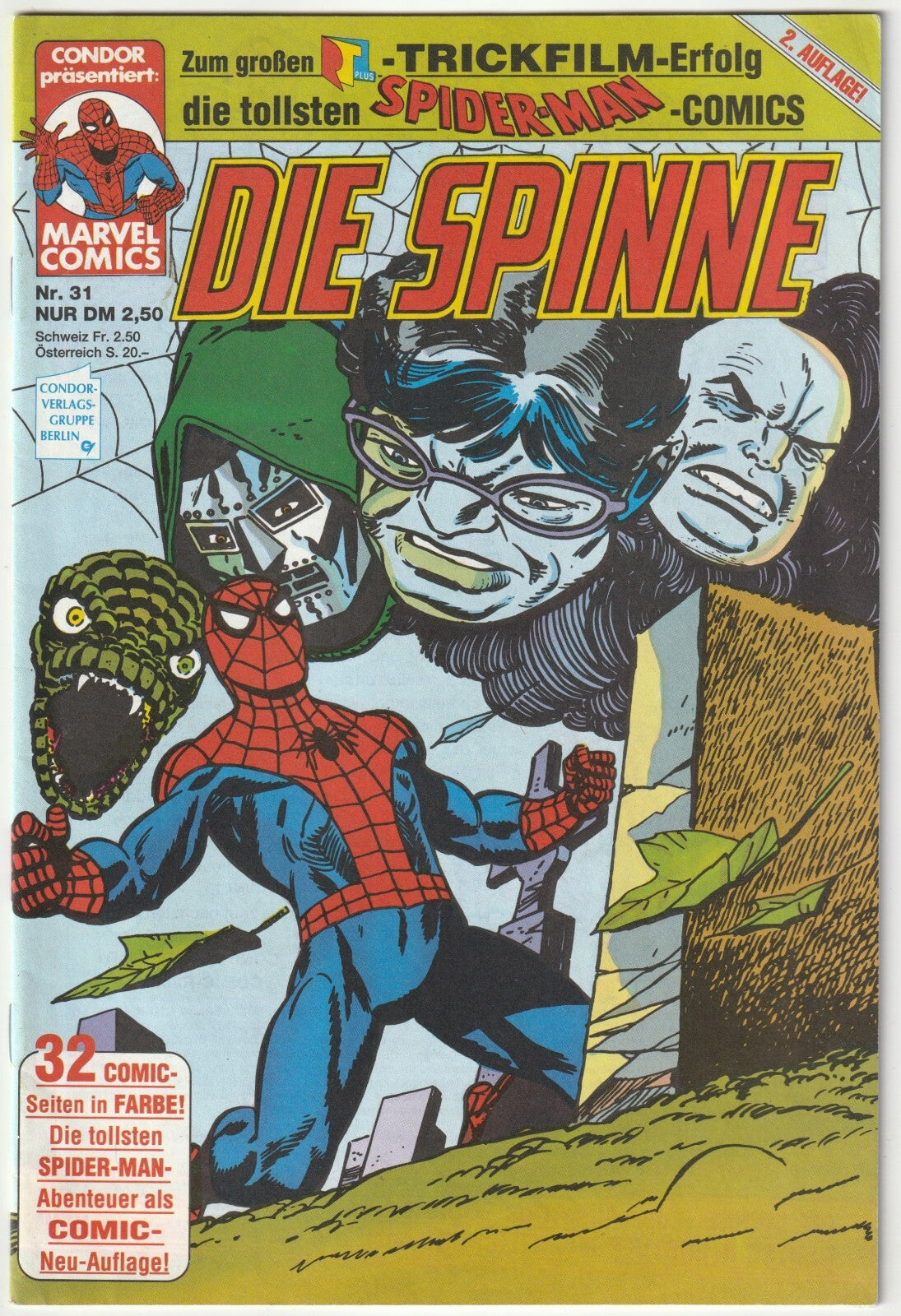 ✪ DIE SPINNE 2.Aufl. #31, Condor Verlag/Marvel Comics 1992 COMICHEFT TOP Z1