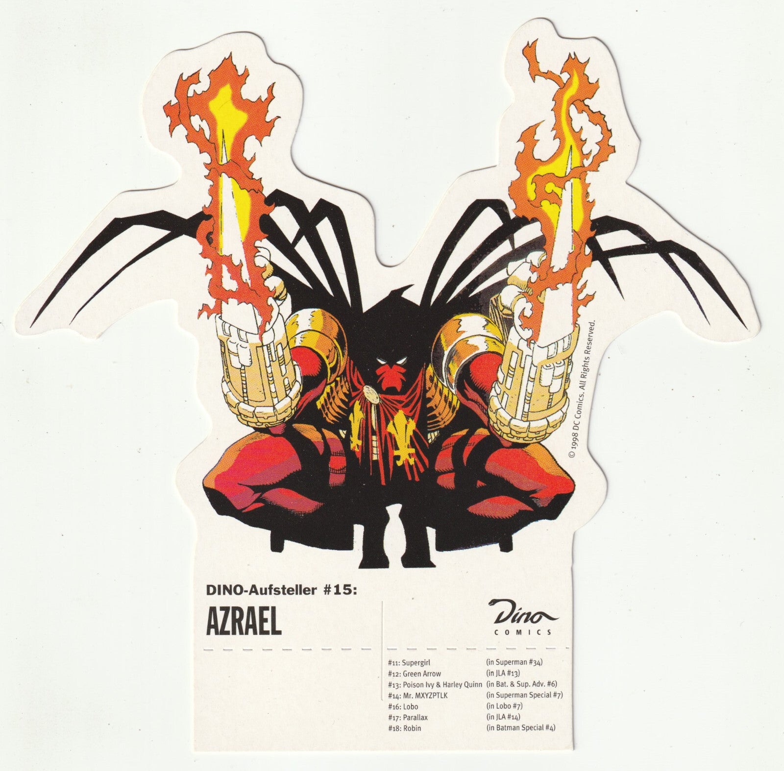 ✪ DINO-AUFSTELLER #15 Azrael, Dino Comics/DC Comics COMIC-PAPPAUFSTELLER